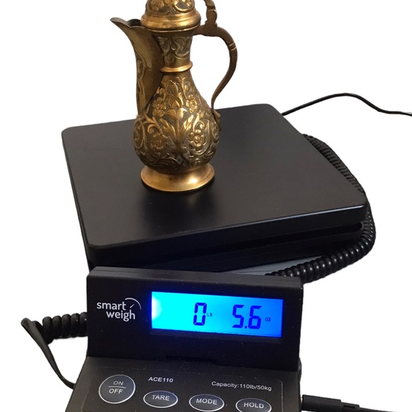 Vintage Titov Veles Ornate Turkish Porcelain And Brass Moroccan Coffee Tea Pot - Picture 9 of 9